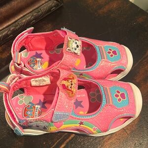 Paw patrol pink glittery light up velcro sandals